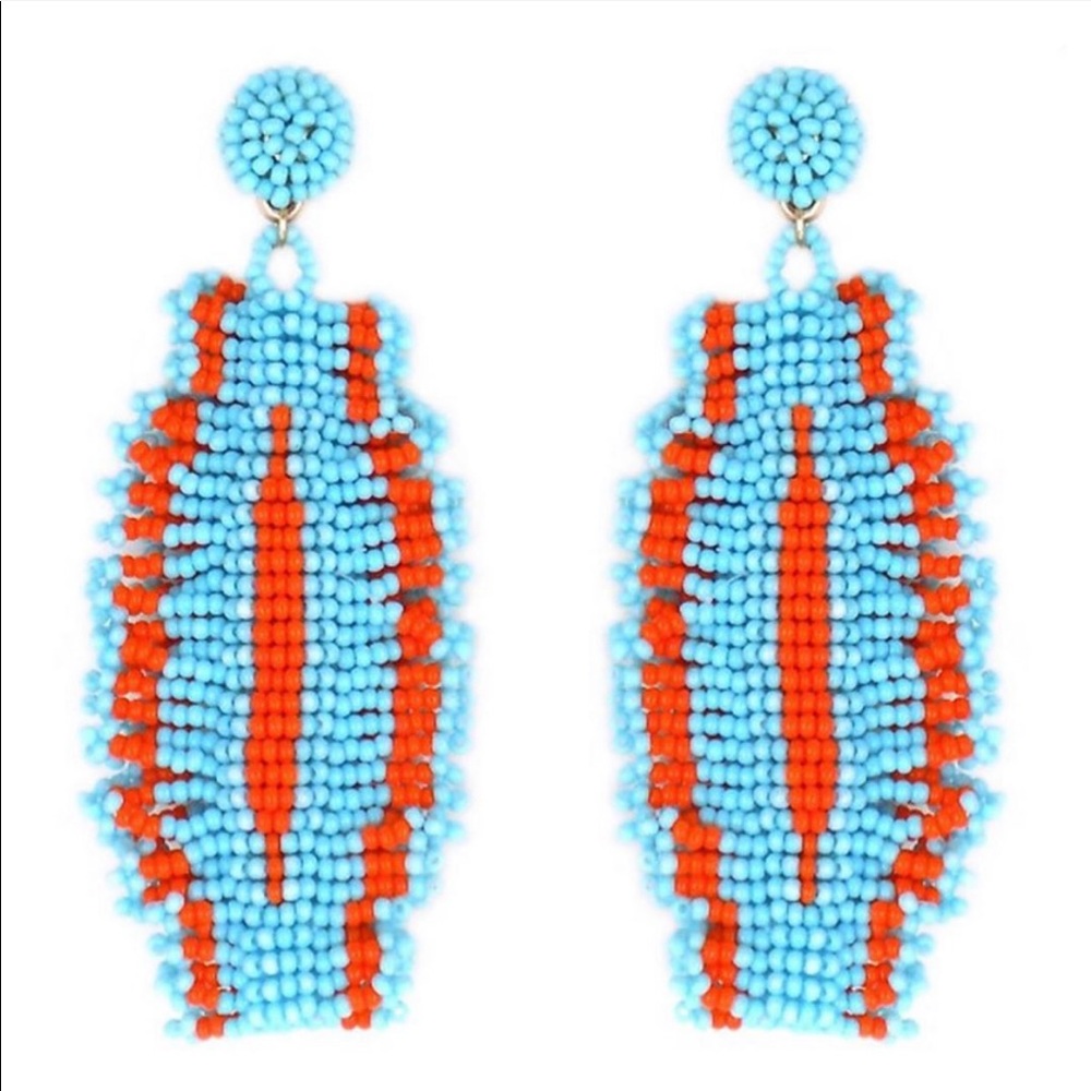 Sedona Aqua & Orange Seed Bead Earrings